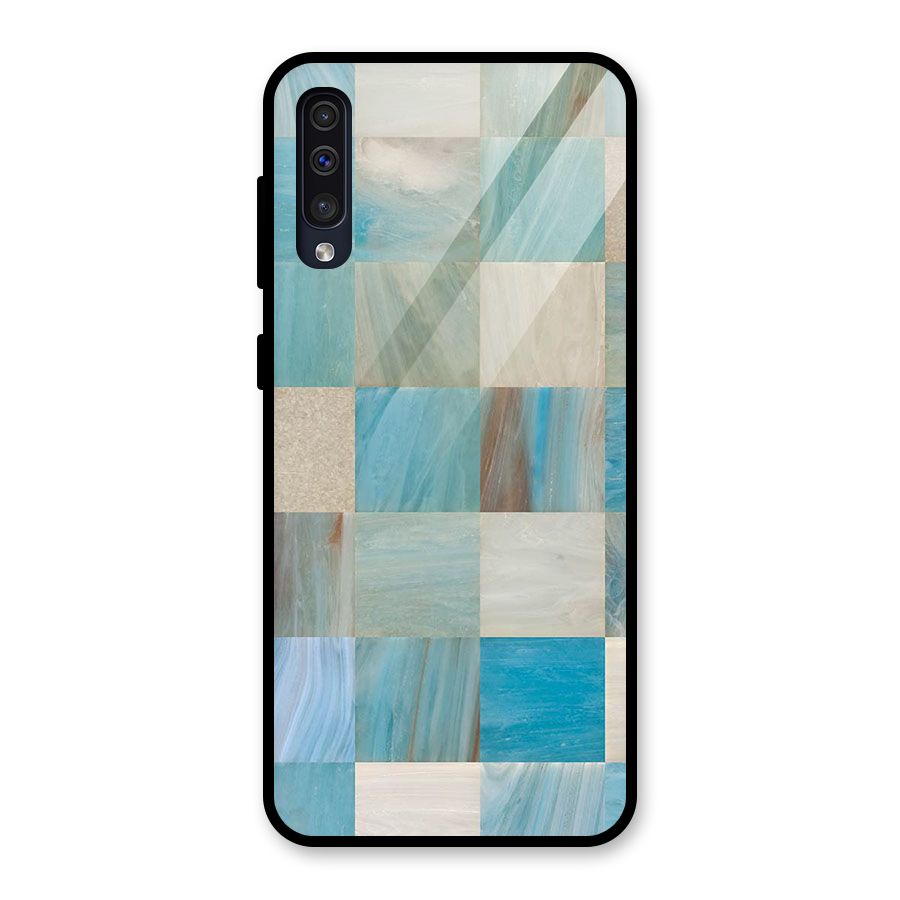 Blue Tiles Glass Back Case for Galaxy A50