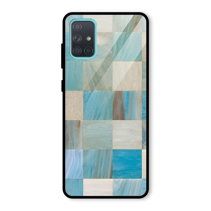 Blue Tiles Glass Back Case for Galaxy A71