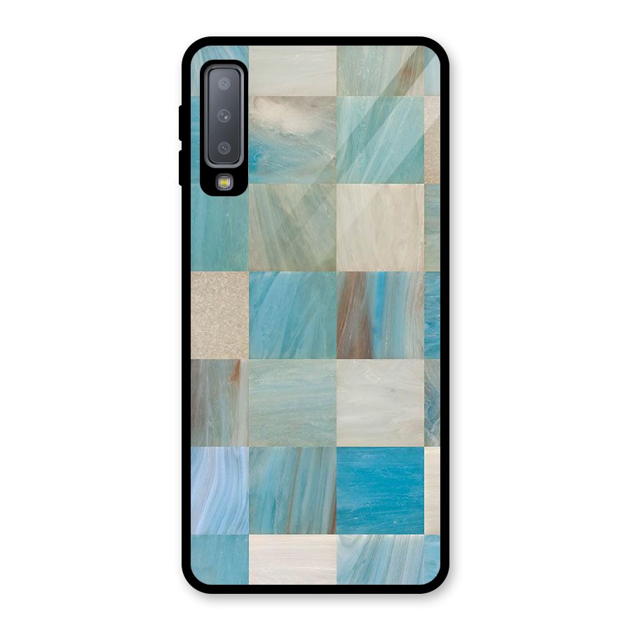 Blue Tiles Glass Back Case for Galaxy A7 (2018)