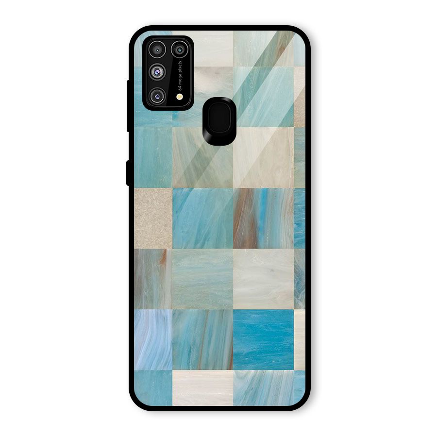 Blue Tiles Glass Back Case for Galaxy F41