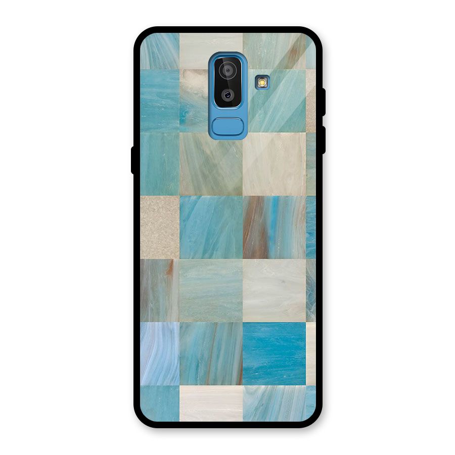 Blue Tiles Glass Back Case for Galaxy J8