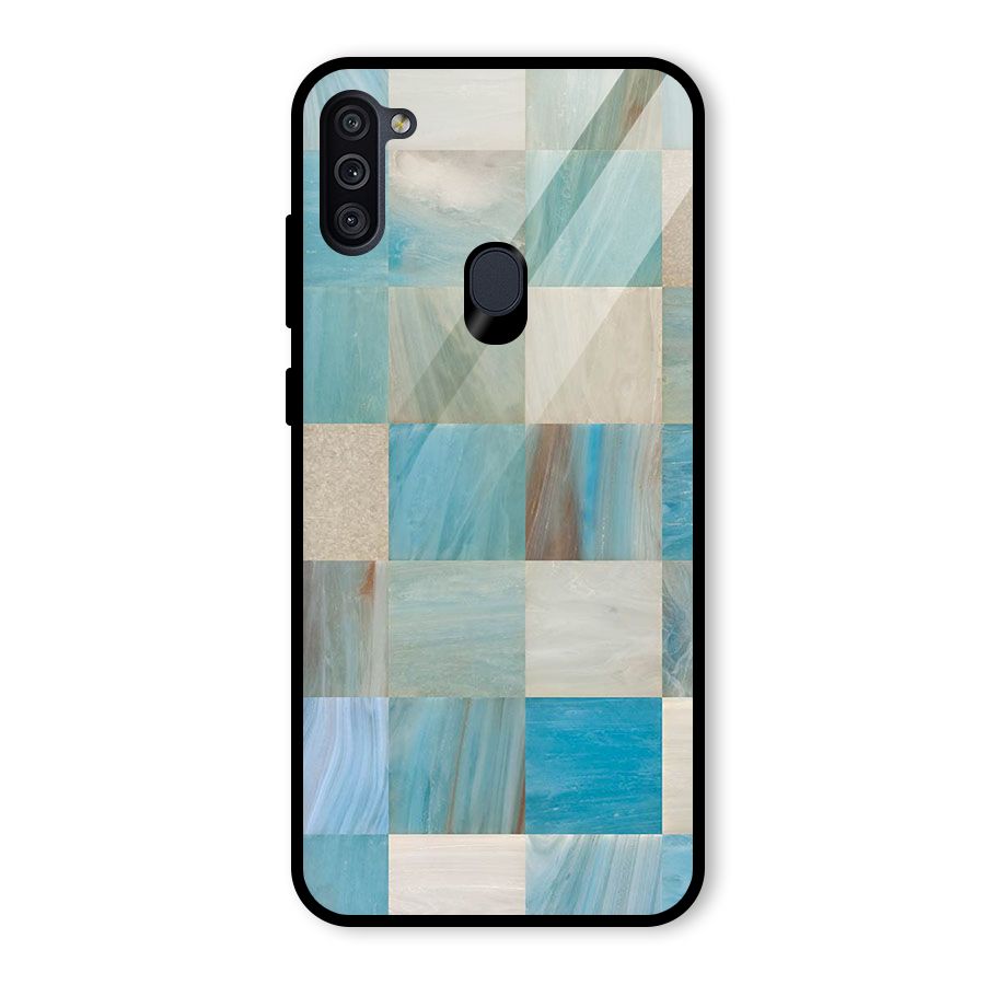 Blue Tiles Glass Back Case for Galaxy M11