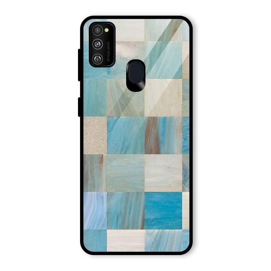 Blue Tiles Glass Back Case for Galaxy M30s