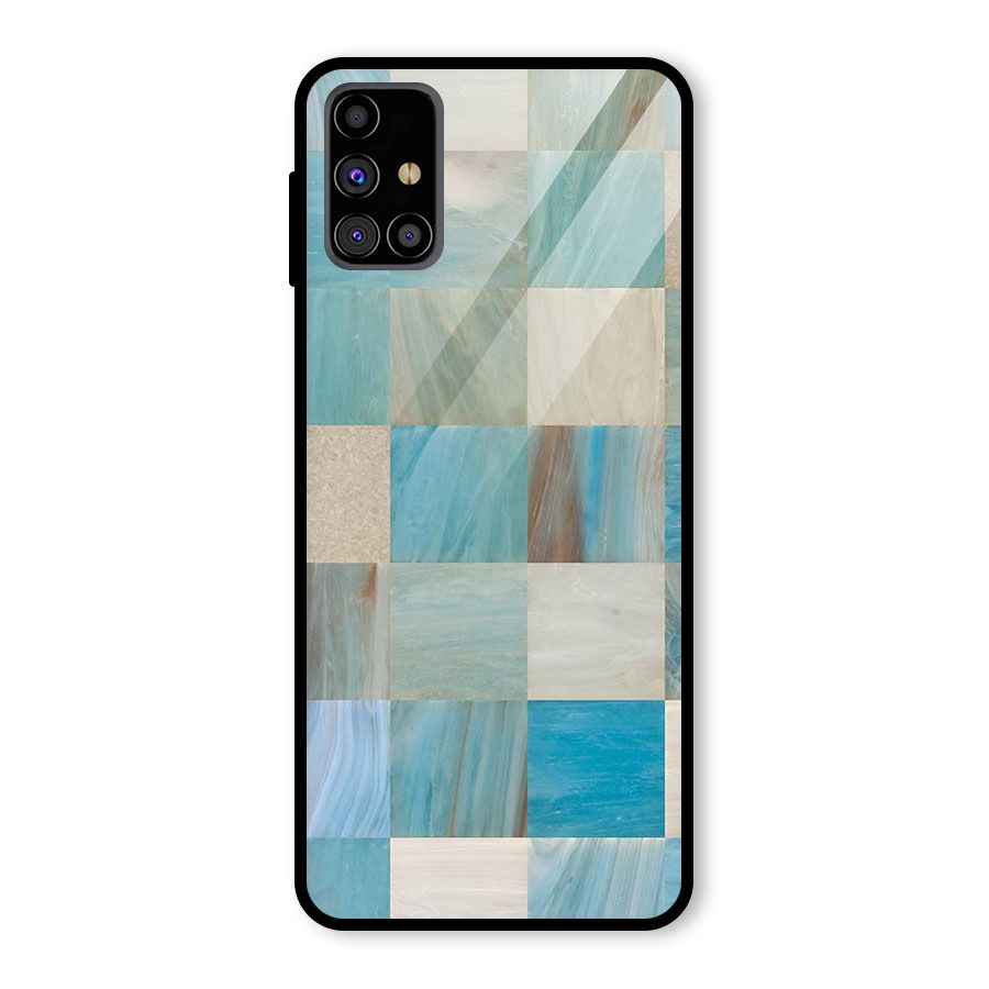 Blue Tiles Glass Back Case for Galaxy M31s