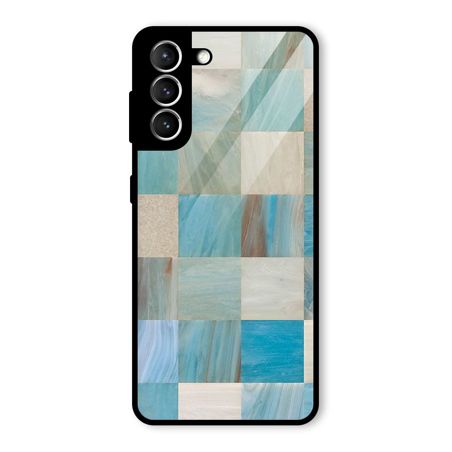 Blue Tiles Glass Back Case for Galaxy S21 5G