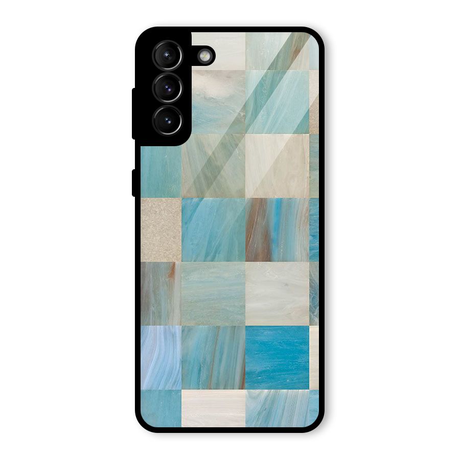 Blue Tiles Glass Back Case for Galaxy S21 Plus