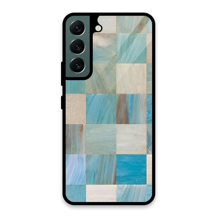 Blue Tiles Glass Back Case for Galaxy S22 5G