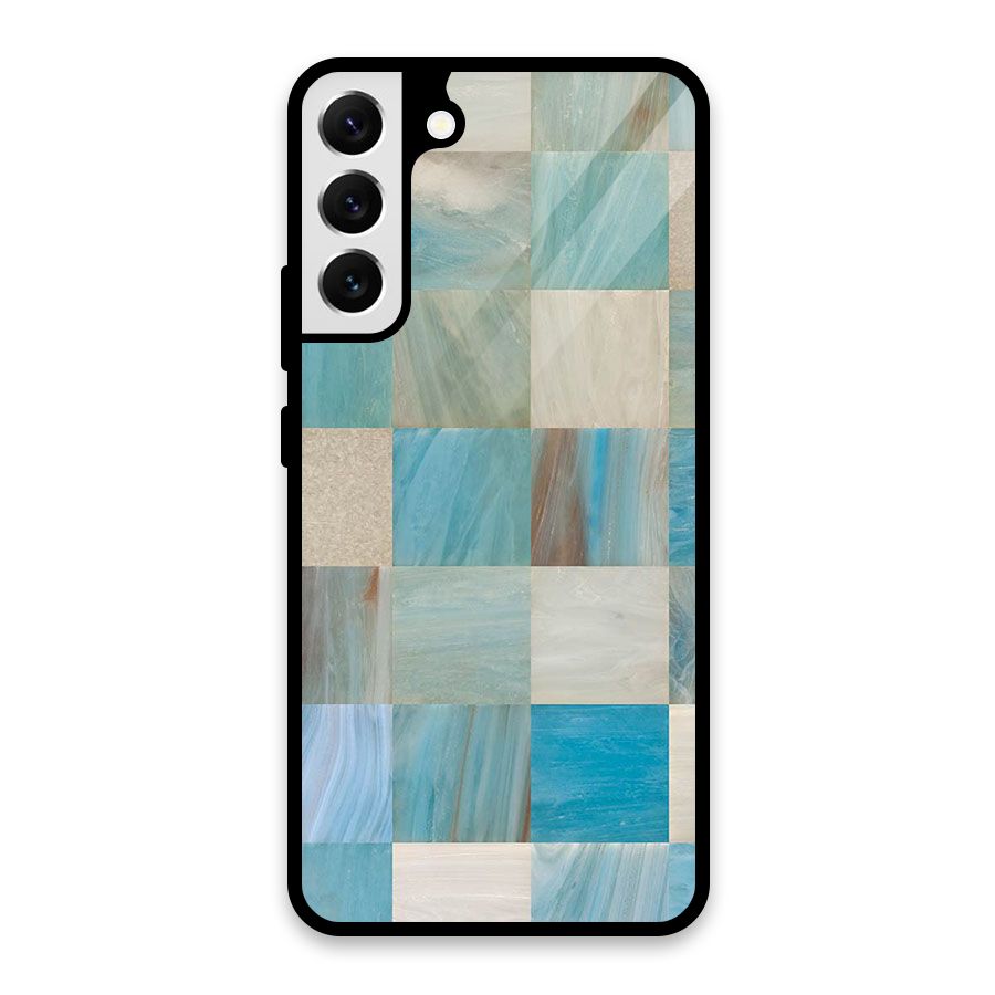 Blue Tiles Glass Back Case for Galaxy S22 Plus 5G