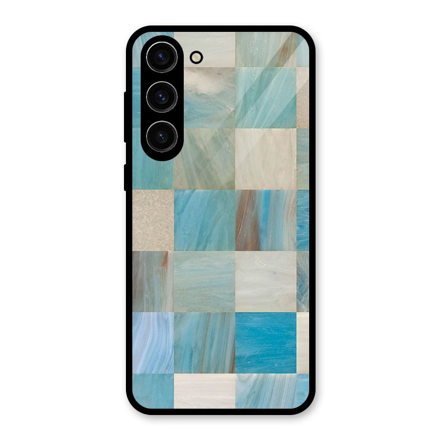 Blue Tiles Glass Back Case for Galaxy S23 Plus