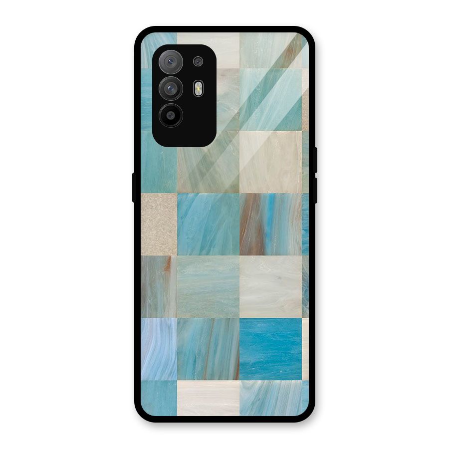 Blue Tiles Glass Back Case for Oppo F19 Pro Plus 5G