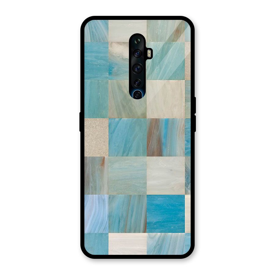 Blue Tiles Glass Back Case for Oppo Reno2 F