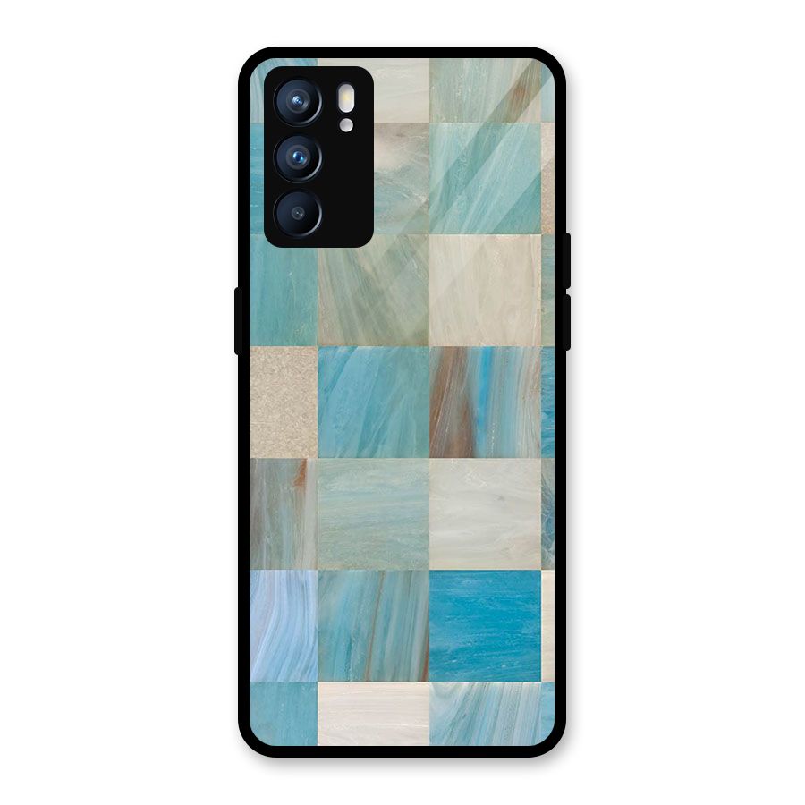 Blue Tiles Glass Back Case for Oppo Reno6 5G