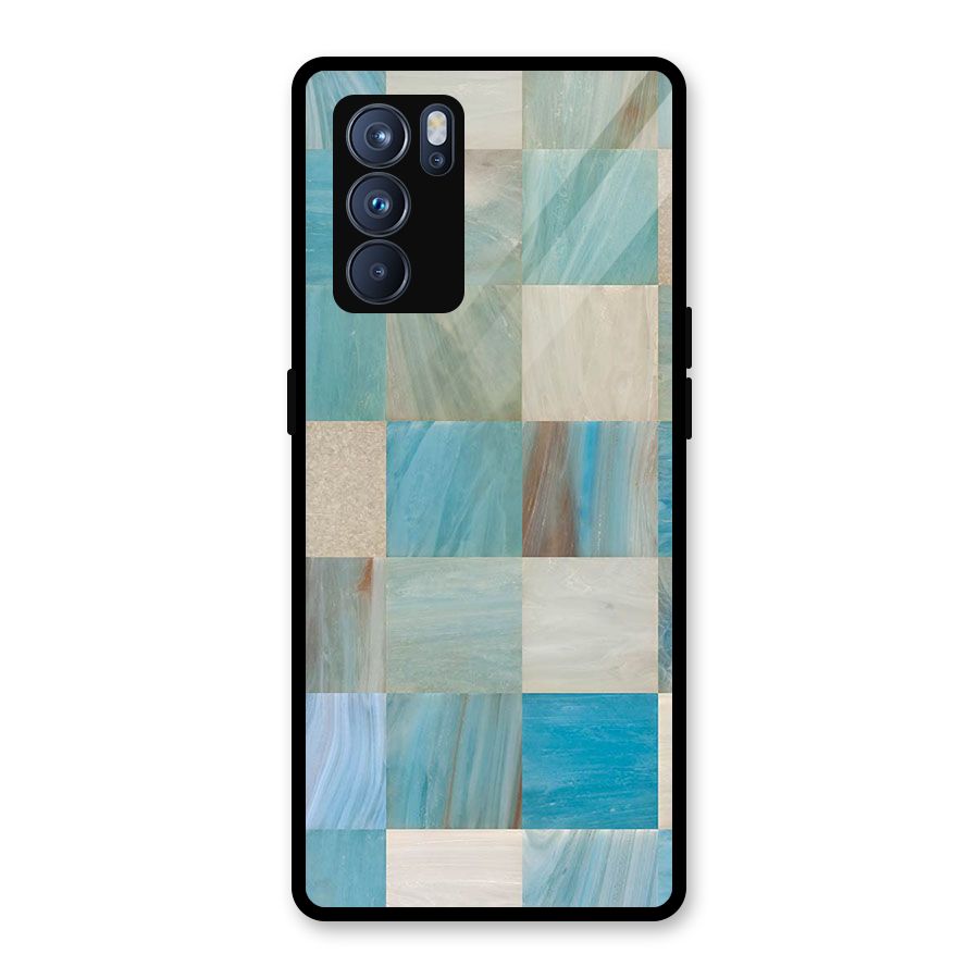 Blue Tiles Glass Back Case for Oppo Reno6 Pro 5G