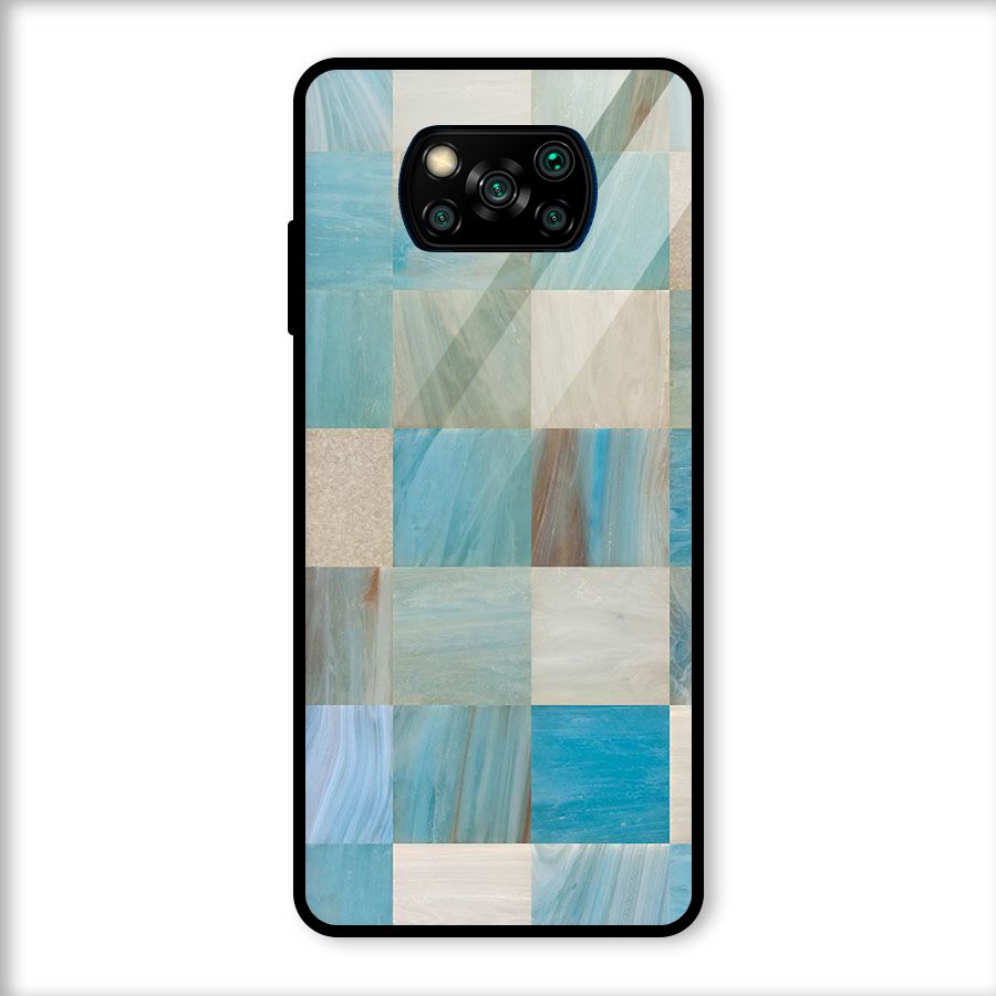 Blue Tiles Glass Back Case for Poco X3