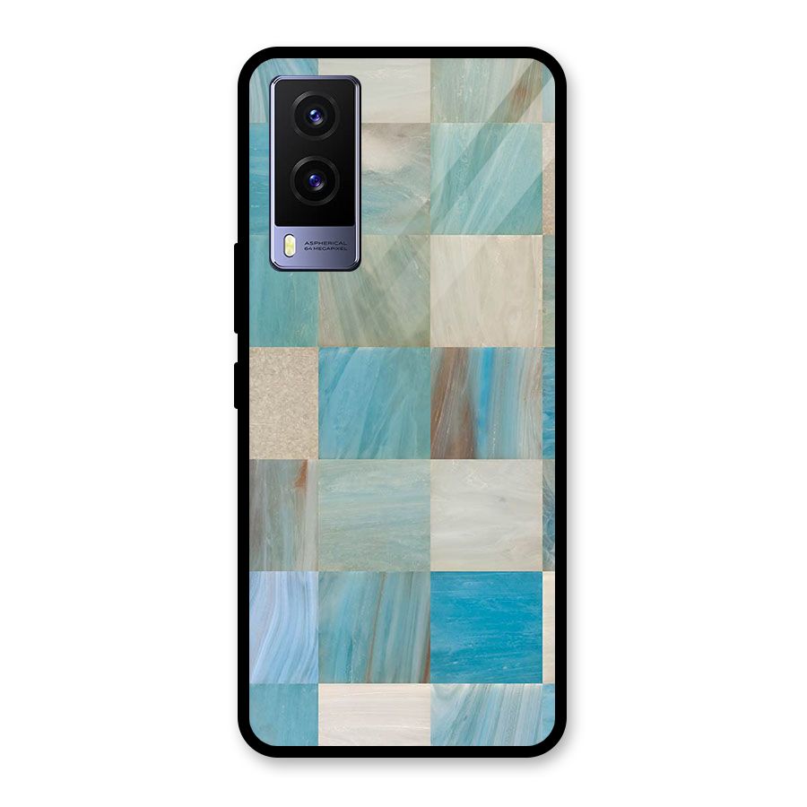 Blue Tiles Glass Back Case for Vivo V21e 5G