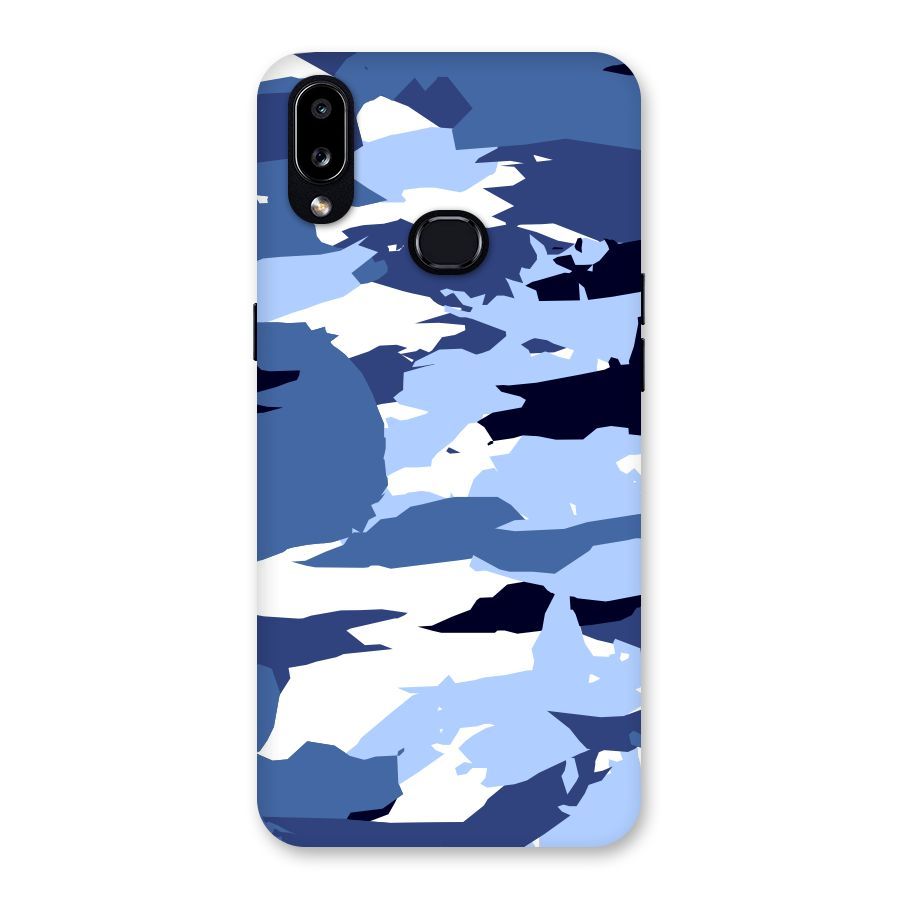 Blue White Canvas Back Case for Galaxy A10s