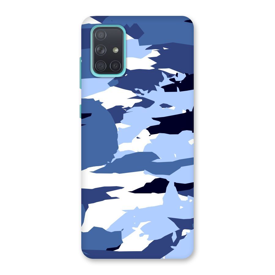 Blue White Canvas Back Case for Galaxy A71