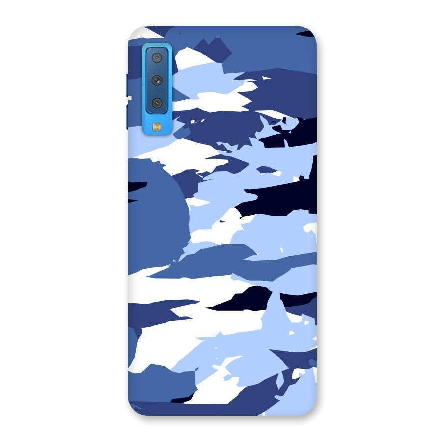 Blue White Canvas Back Case for Galaxy A7 (2018)