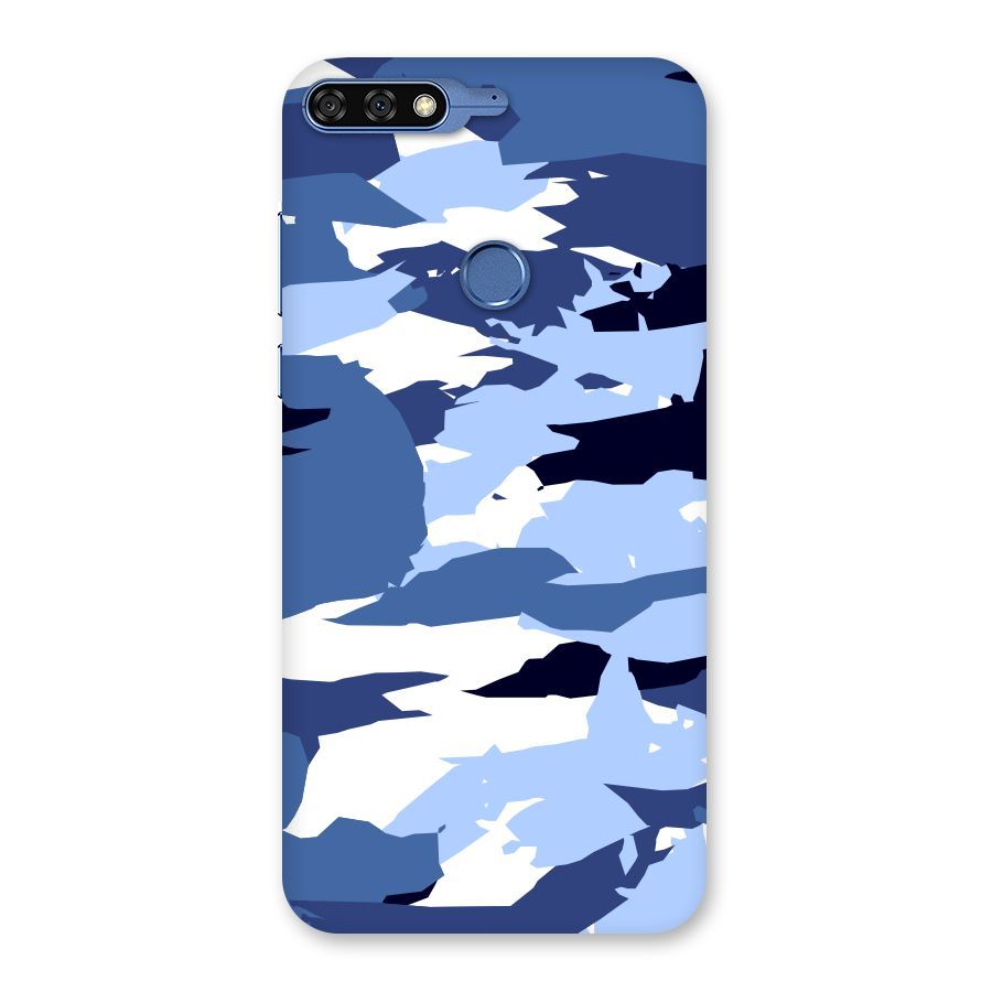 Blue White Canvas Back Case for Honor 7C