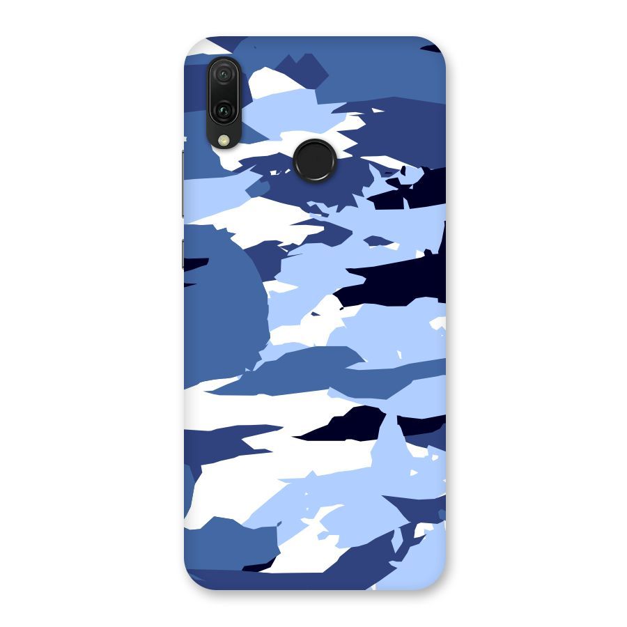 Blue White Canvas Back Case for Huawei Y9 (2019)