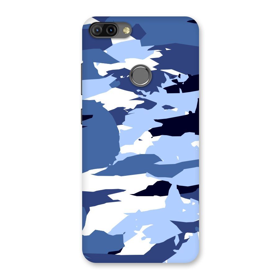 Blue White Canvas Back Case for Infinix Hot 6 Pro