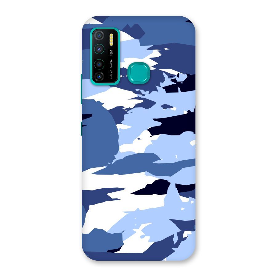 Blue White Canvas Back Case for Infinix Hot 9 Pro