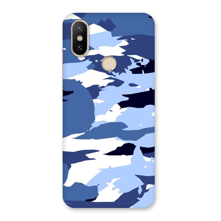 Blue White Canvas Back Case for Mi A2