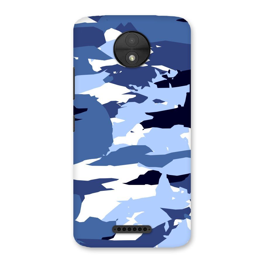 Blue White Canvas Back Case for Moto C