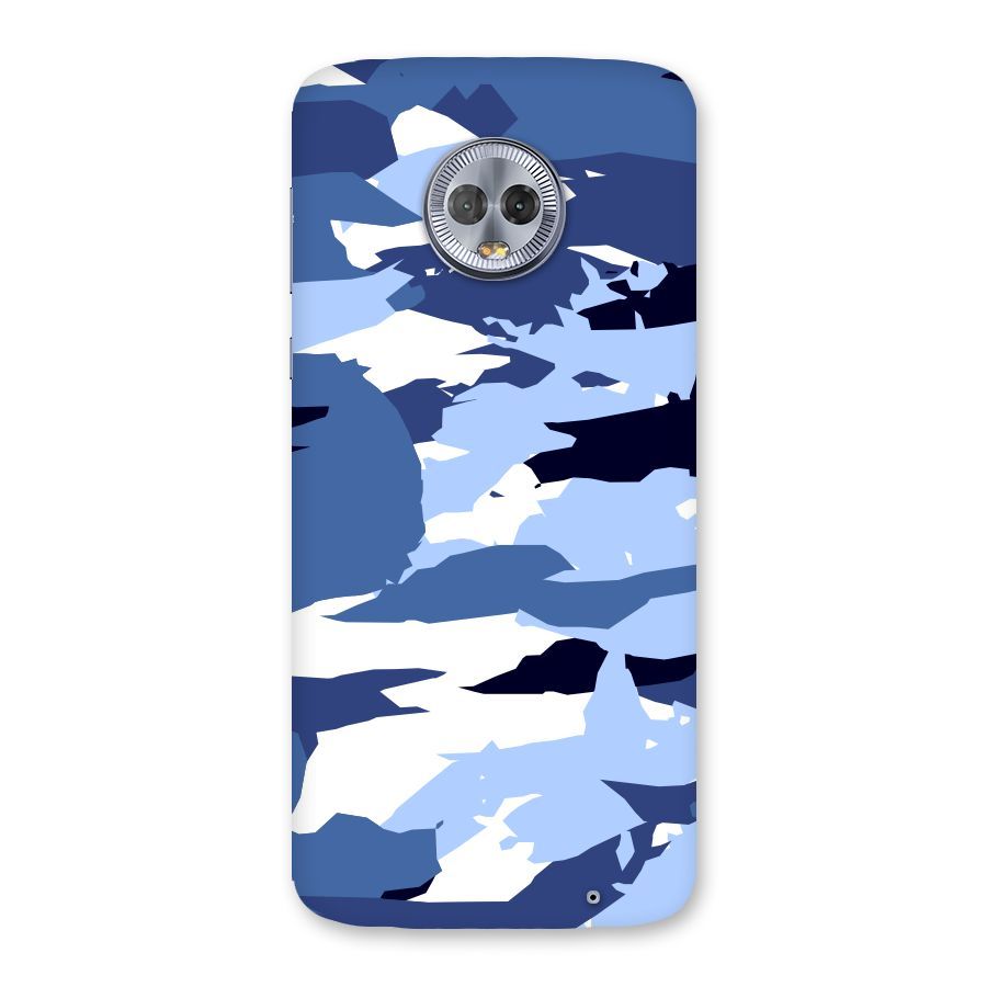 Blue White Canvas Back Case for Moto G6 Plus