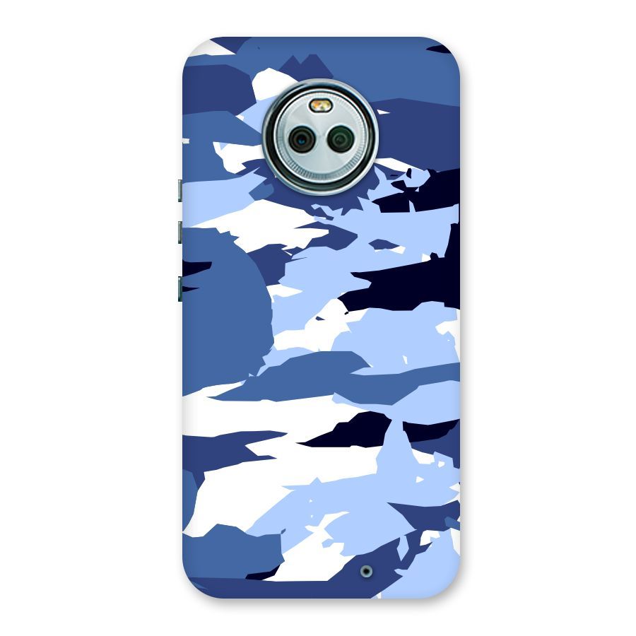 Blue White Canvas Back Case for Moto X4