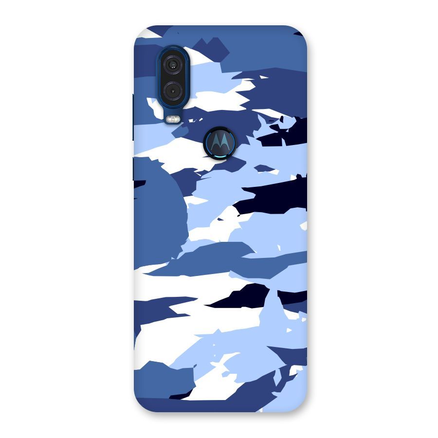 Blue White Canvas Back Case for Motorola One Vision