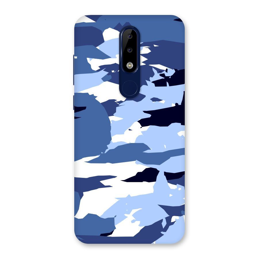 Blue White Canvas Back Case for Nokia 5.1 Plus