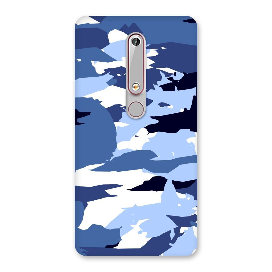 Blue White Canvas Back Case for Nokia 6.1