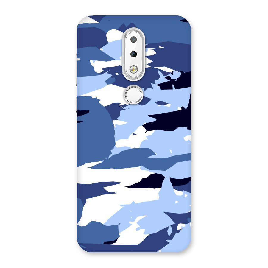 Blue White Canvas Back Case for Nokia 6.1 Plus