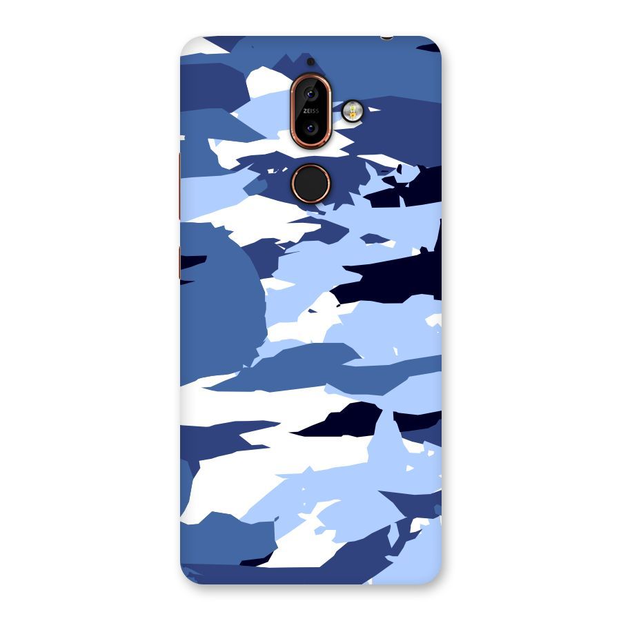 Blue White Canvas Back Case for Nokia 7 Plus