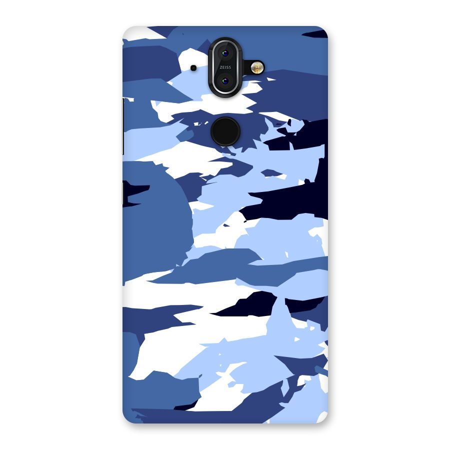 Blue White Canvas Back Case for Nokia 8 Sirocco