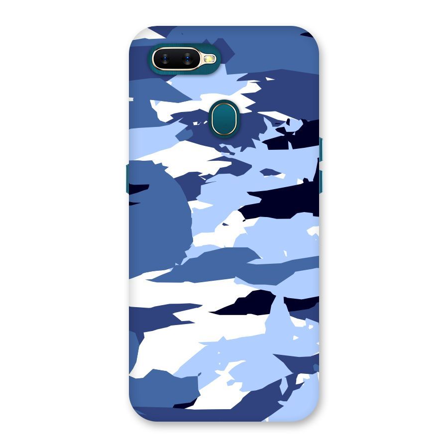Blue White Canvas Back Case for Oppo A11k