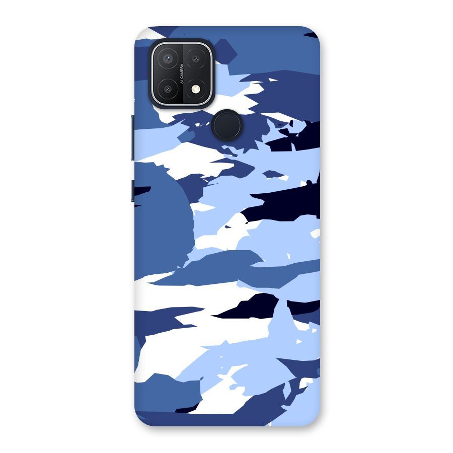 Blue White Canvas Back Case for Oppo A15