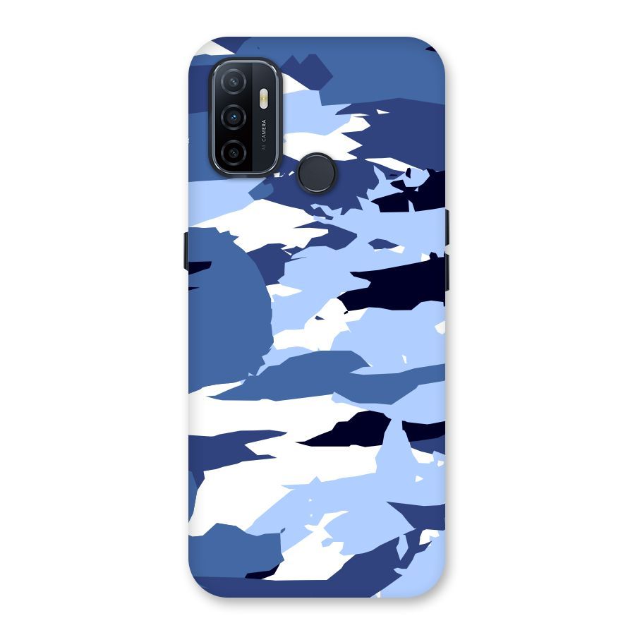 Blue White Canvas Back Case for Oppo A32