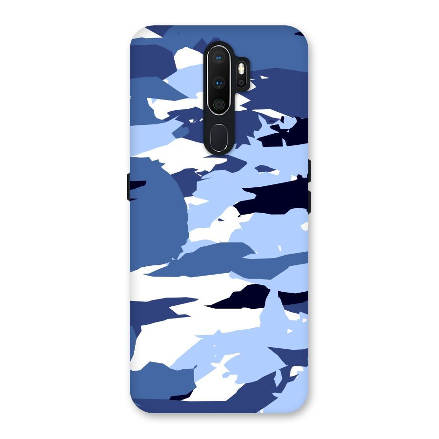 Blue White Canvas Back Case for Oppo A5 (2020)