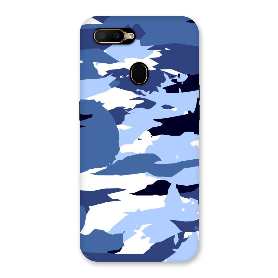 Blue White Canvas Back Case for Oppo A5s