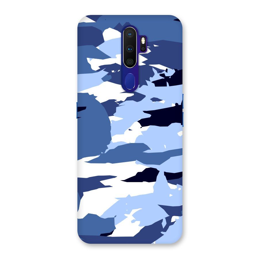 Blue White Canvas Back Case for Oppo A9 (2020)