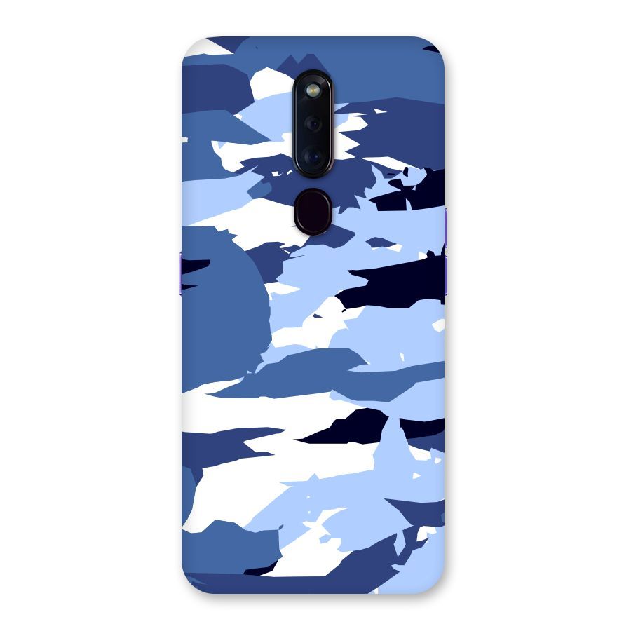 Blue White Canvas Back Case for Oppo F11 Pro
