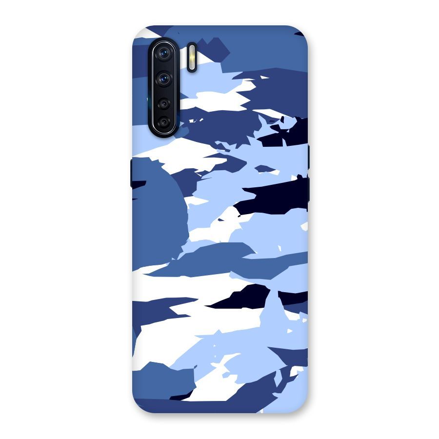 Blue White Canvas Back Case for Oppo F15