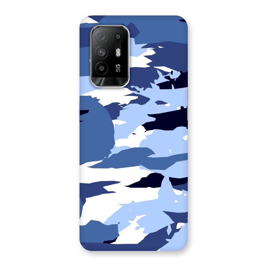 Blue White Canvas Back Case for Oppo F19 Pro Plus 5G