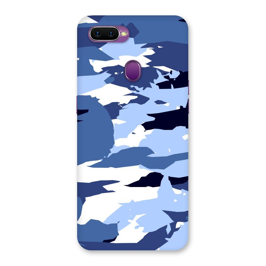Blue White Canvas Back Case for Oppo F9