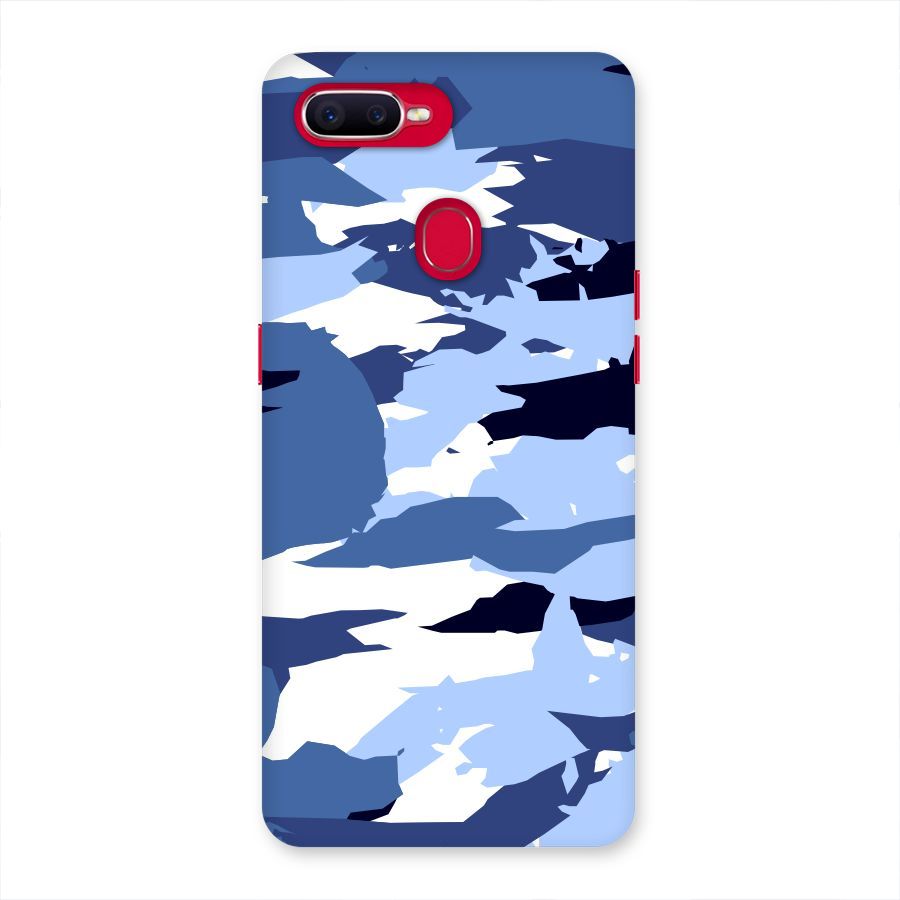 Blue White Canvas Back Case for Oppo F9 Pro