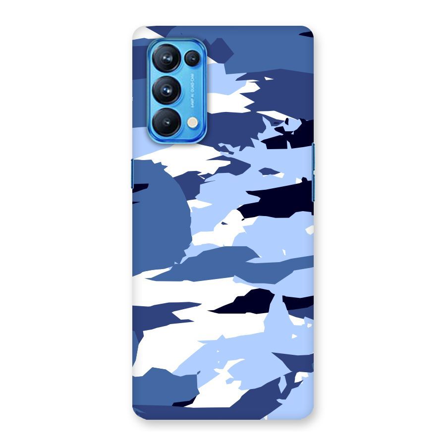 Blue White Canvas Back Case for Oppo Reno5 Pro 5G