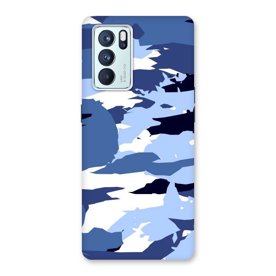 Blue White Canvas Back Case for Oppo Reno6 Pro 5G