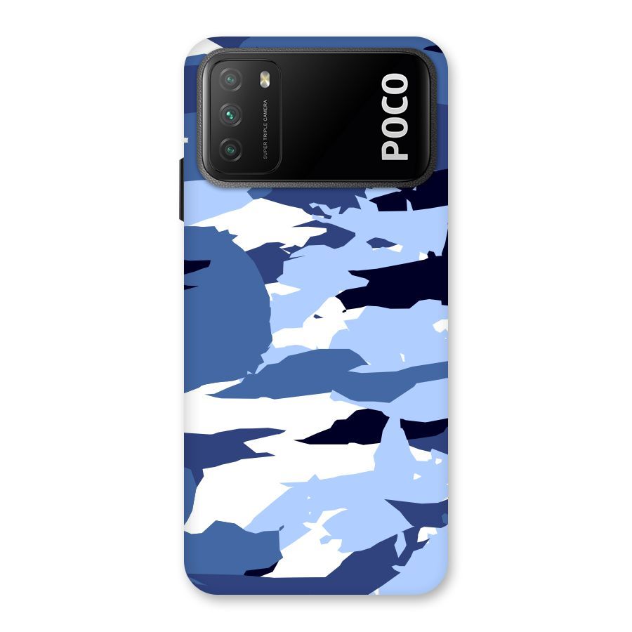 Blue White Canvas Back Case for Poco M3
